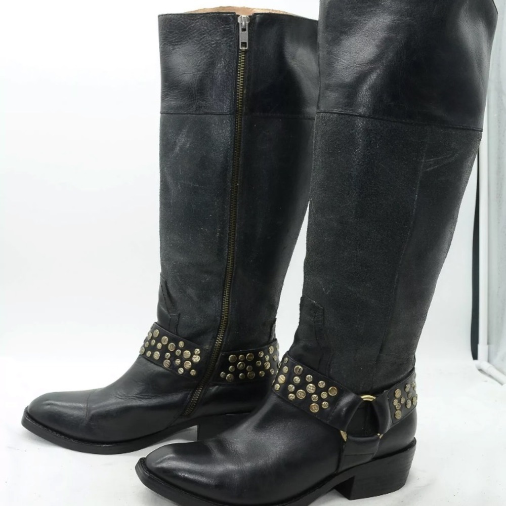 Spirit by Lucchese black studded riding boots